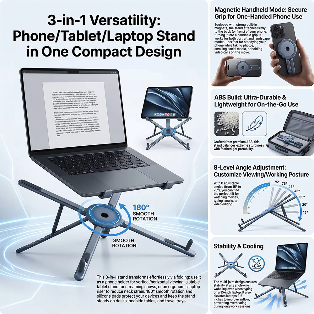Taşınabilir Manyetik Telefon T - Laptop Accessories Organizer incelemesi ve fiyatı